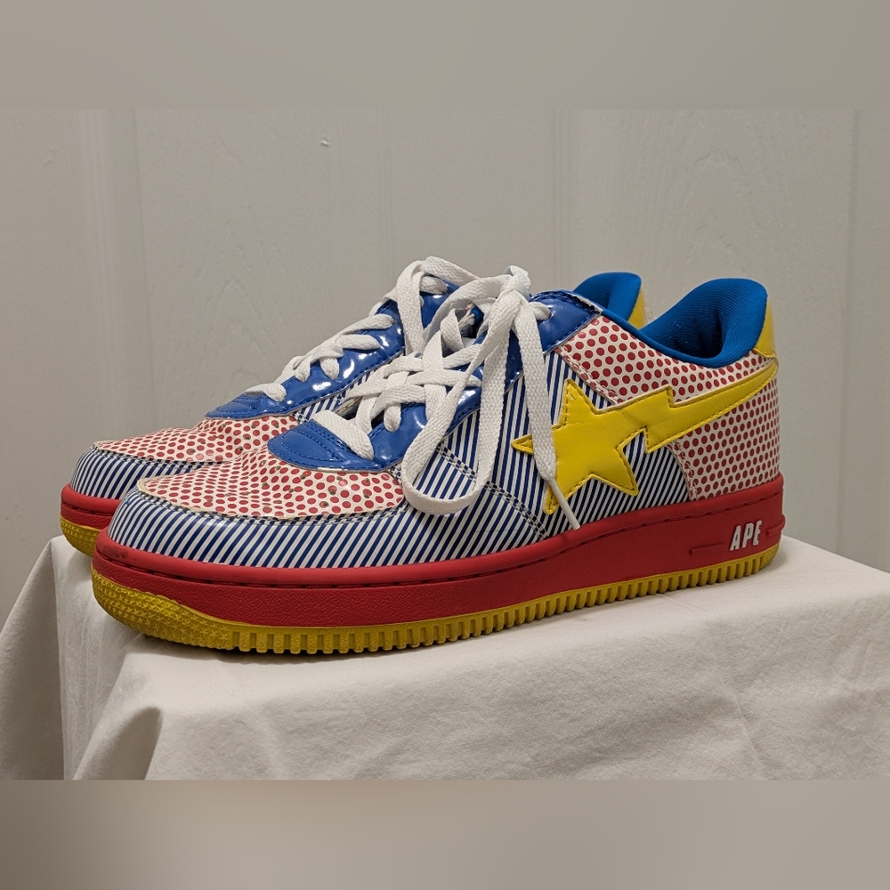 Vintage BAPE Bapesta Low “Pop Art Roy Lichtenstein Style” SneakersMen’s Size 10